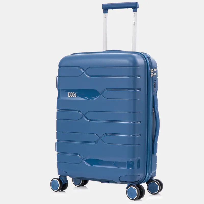 Maleta de cabina 55x38x22 cm (44L) Polipropileno  - Candado Incrustado - 20 Pulgadas - Azul marino - Bass