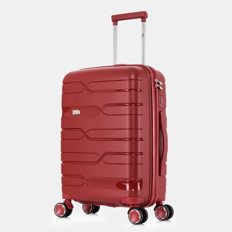 Maleta de cabina 55x38x22 cm (44L) Polipropileno  - Candado Incrustado - 20 Pulgadas - Burdeos - Bass