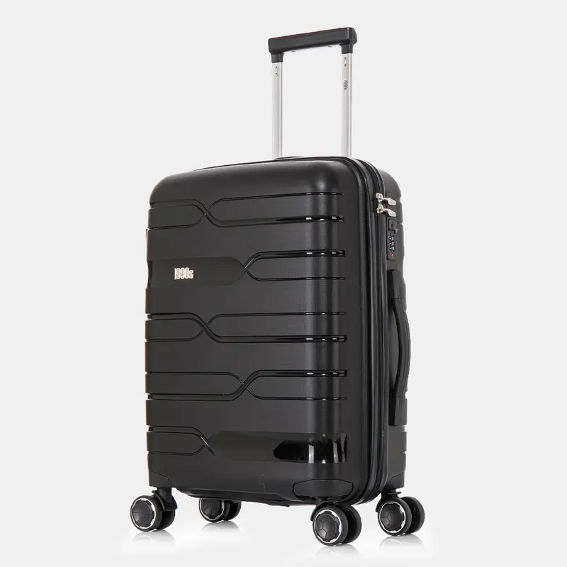 Maleta de cabina 55x38x22 cm (44L) Polipropileno  - Candado Incrustado - 20 Pulgadas - Negro - Bass