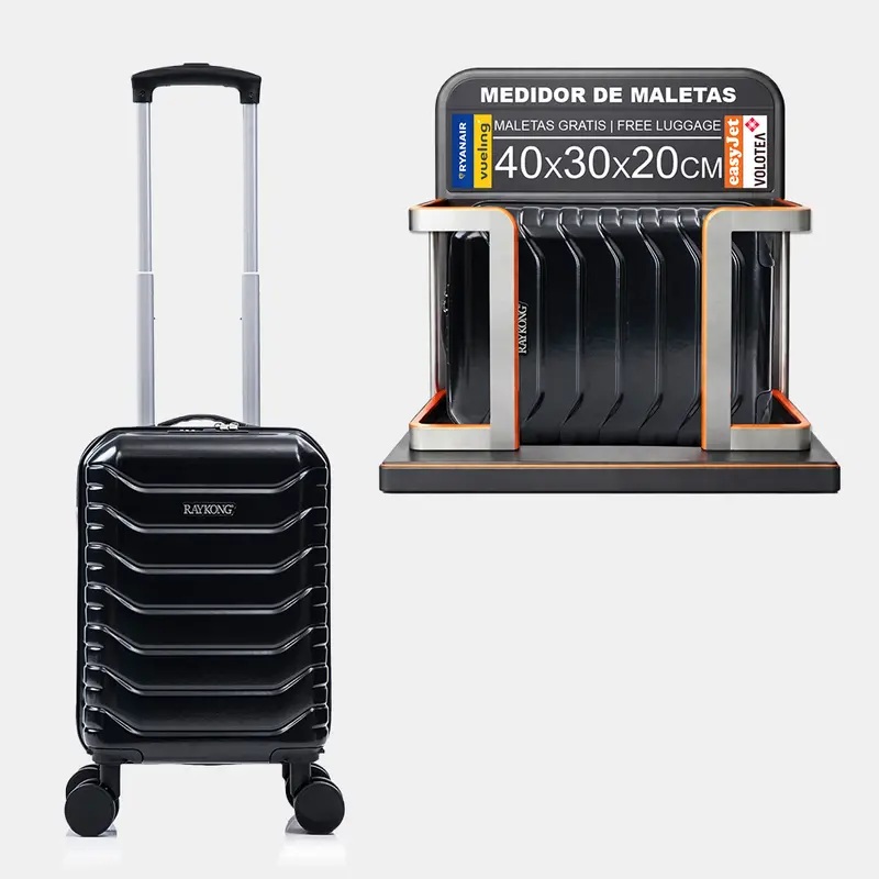 Maleta de Cabina ABS 40x30x20(24L)| Capacidad Máxima| Equipaje de Mano con Ruedas Desmontables para Ryanair | Vueling | EasyJet - Negro