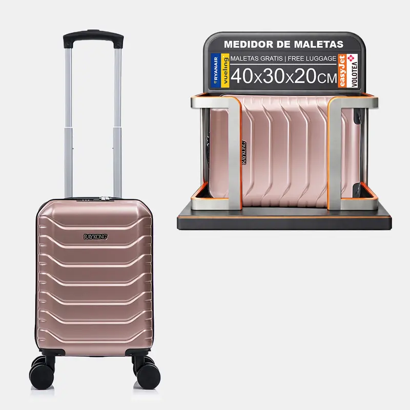 Maleta de Cabina ABS 40x30x20(24L)| Capacidad Máxima| Equipaje de Mano con Ruedas Desmontables para Ryanair | Vueling | EasyJet - Rosa Dorado