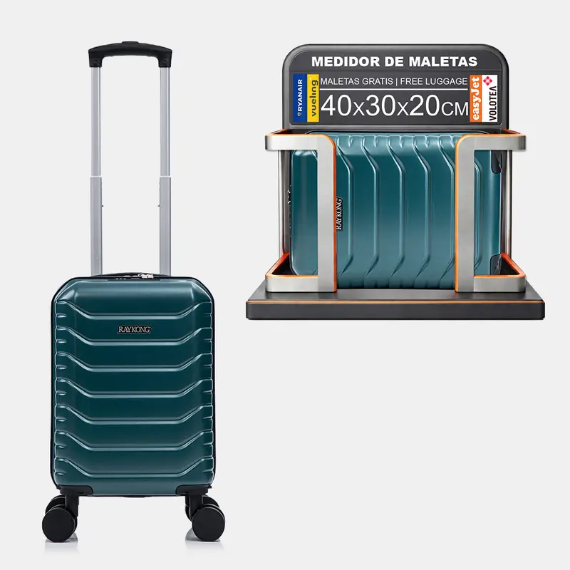 Maleta de Cabina ABS 40x30x20(24L)| Capacidad Máxima| Equipaje de Mano con Ruedas Desmontables para Ryanair | Vueling | EasyJet - Verde