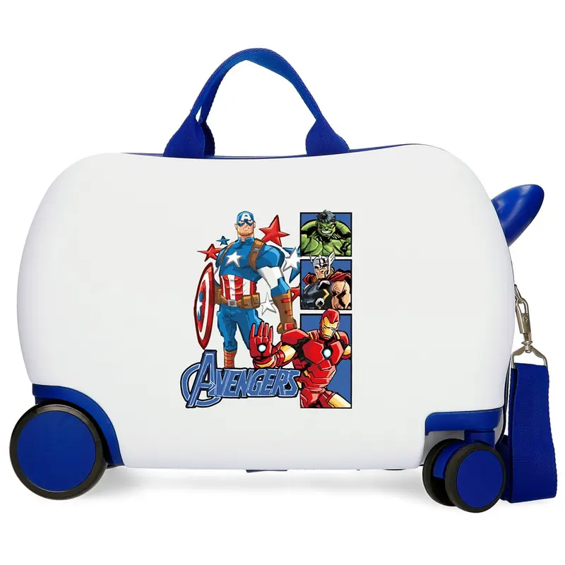 MALETA INF.ABS 4R.(2 MULTI.) 45CM. AVENGERS BLANCO-AZUL C.10