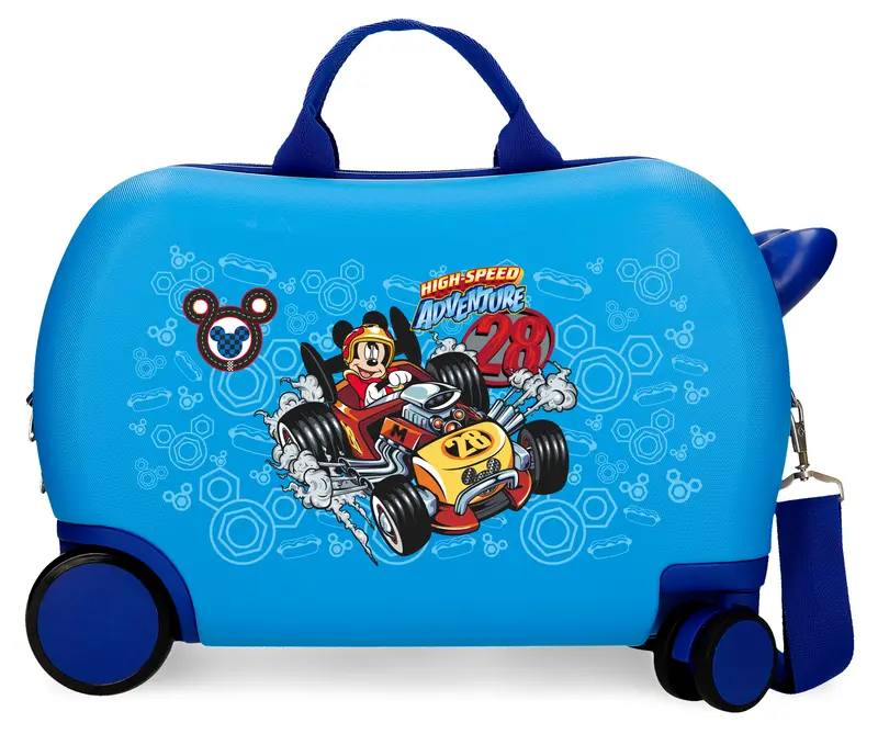 MALETA INF.ABS 4R.(2 MULTI.) 45CM. MICKEY  HIGH SPEED AZULON
