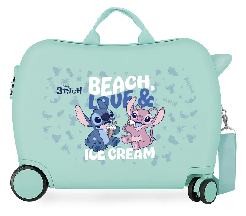 MALETA INF.ABS 4R.(2 MULTI.) 45CM. STITCH BEACH&LOVE TURQUES