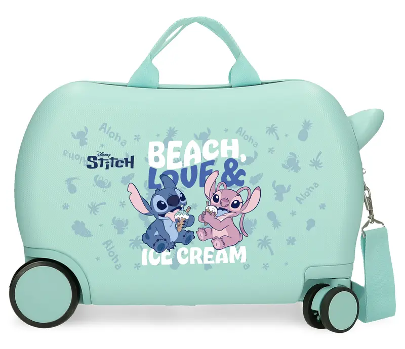 MALETA INF.ABS 4R.(2 MULTI.) 50CM. STITCH BEACH&LOVE TURQUES