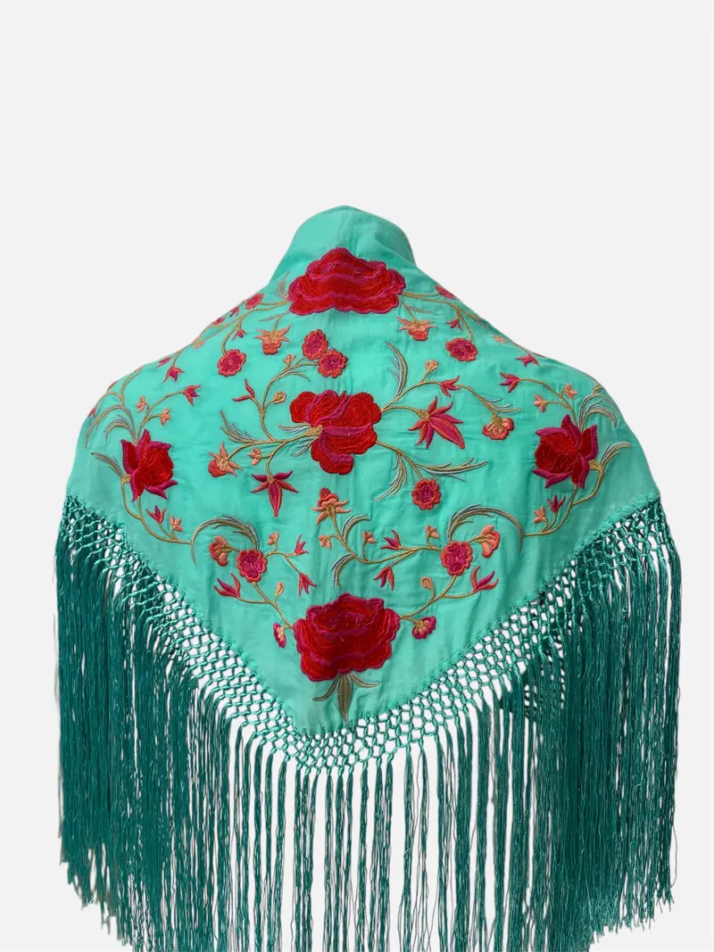Mantón Ágata Niña Turquesa