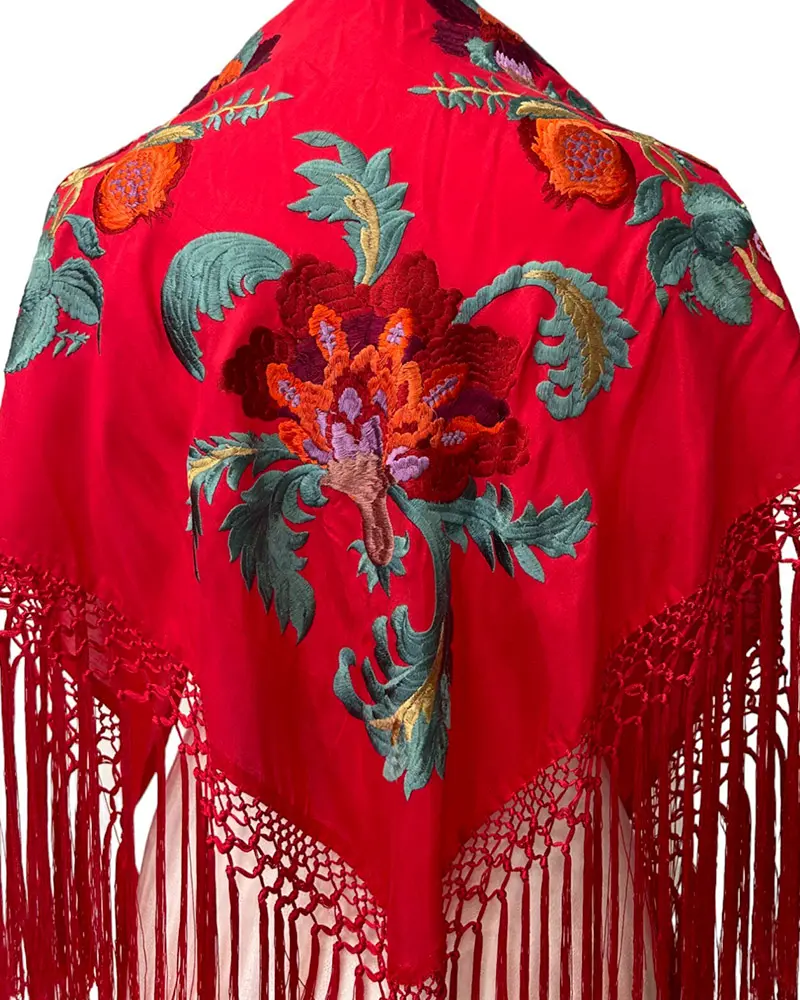 Mantón Granada Rojo
