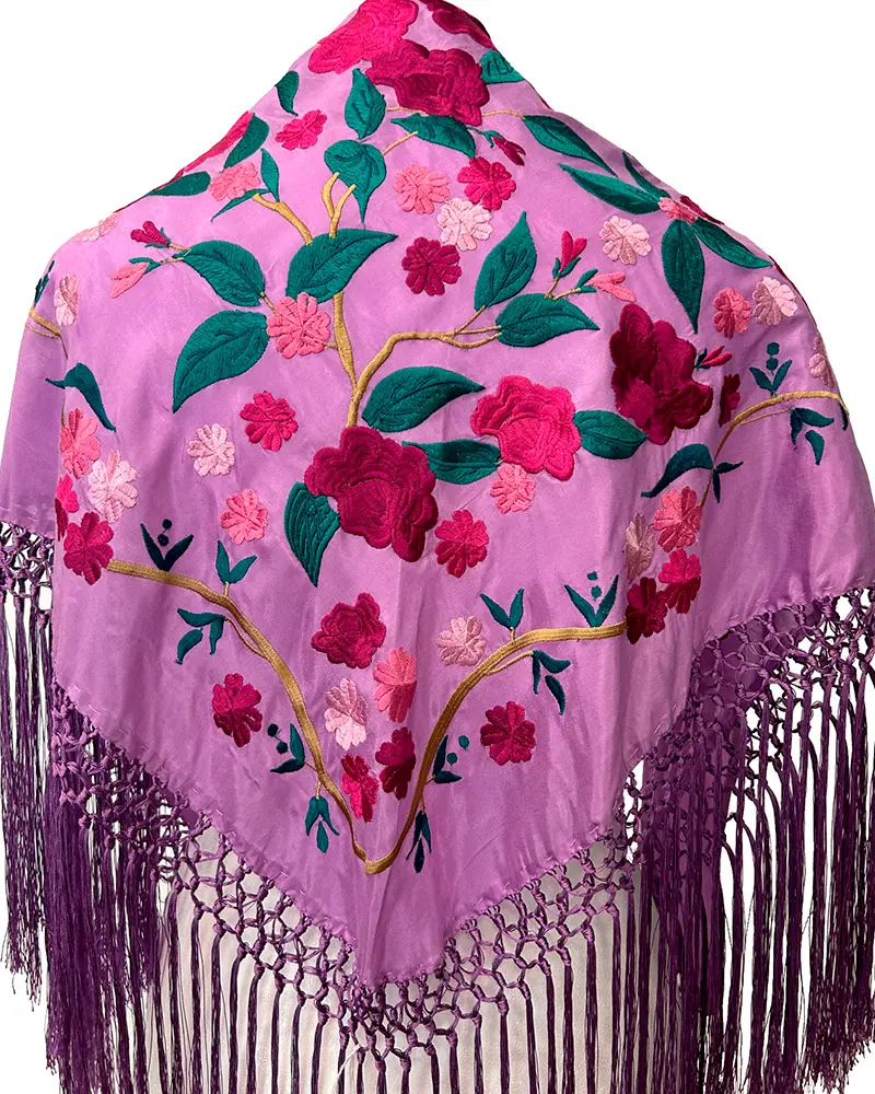 Mantón Triana Malva