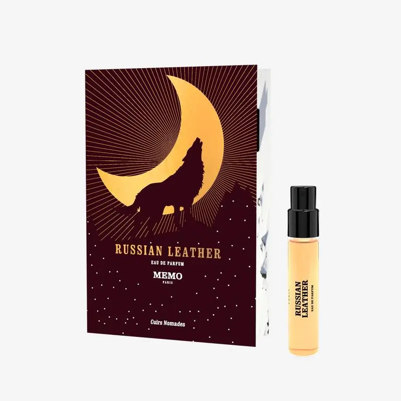 Memo cuero ruso 1,5 ml/0,5 fl. Onz. probador de perfume de muestra oficial