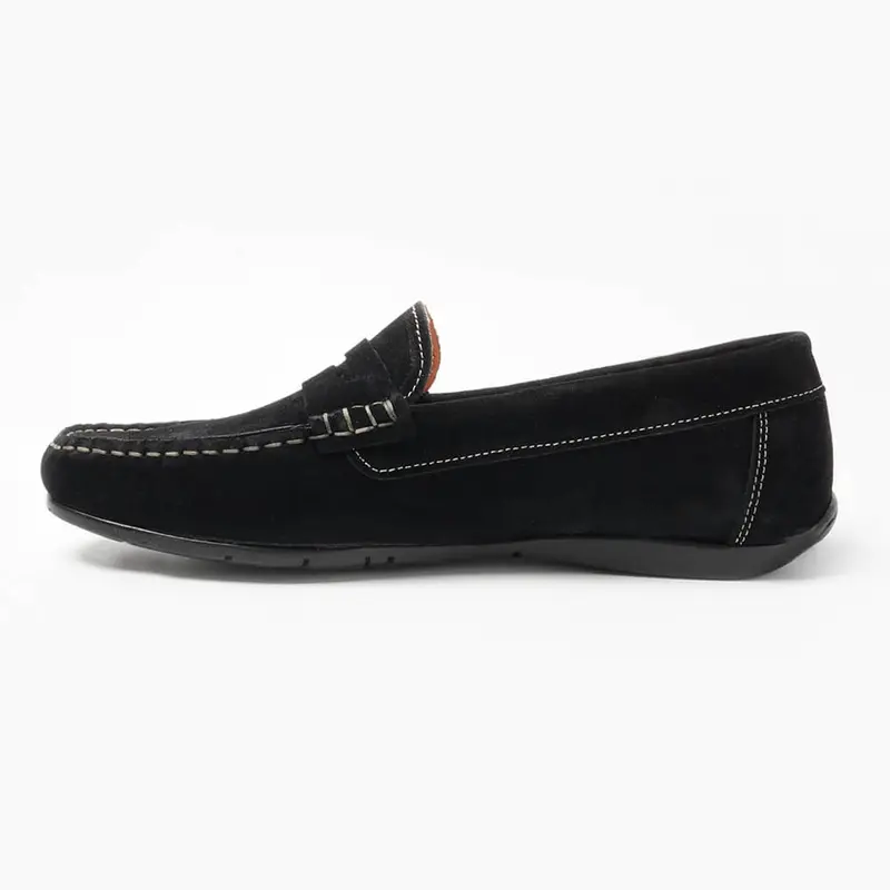 Mocasines de piel ante para hombre Luigi azul marino