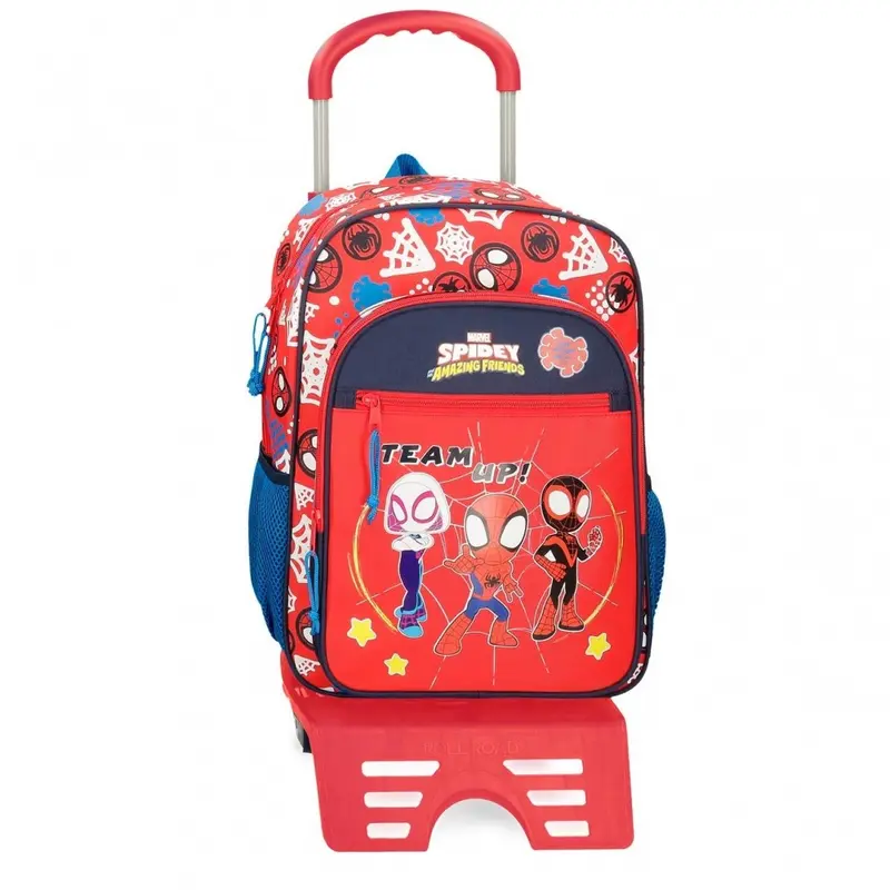 Mochila Escolar Spidey and friends 40cm con carro