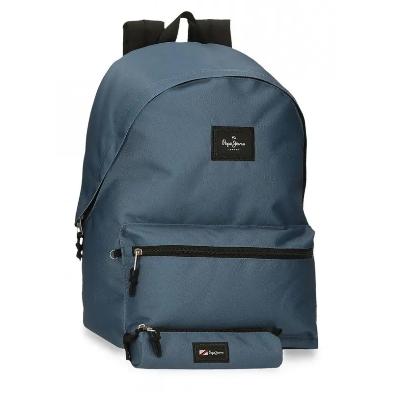 Mochila Pepe Jeans Aris + Estuche azul denim
