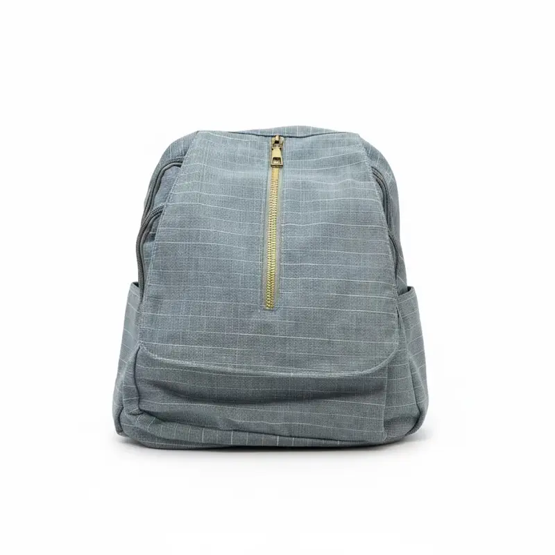 Mochilas de tejido vaquero con cremallera y solapa
