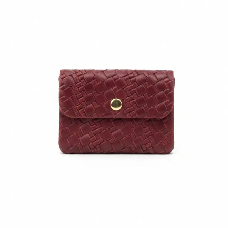 Monedero de piel 100% vacuno cuadrado con relieve y cierre click varios colores