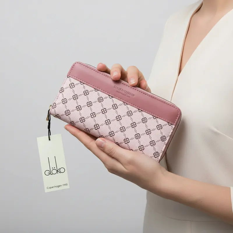 Monederos alargados estampados y combinados de varios colores