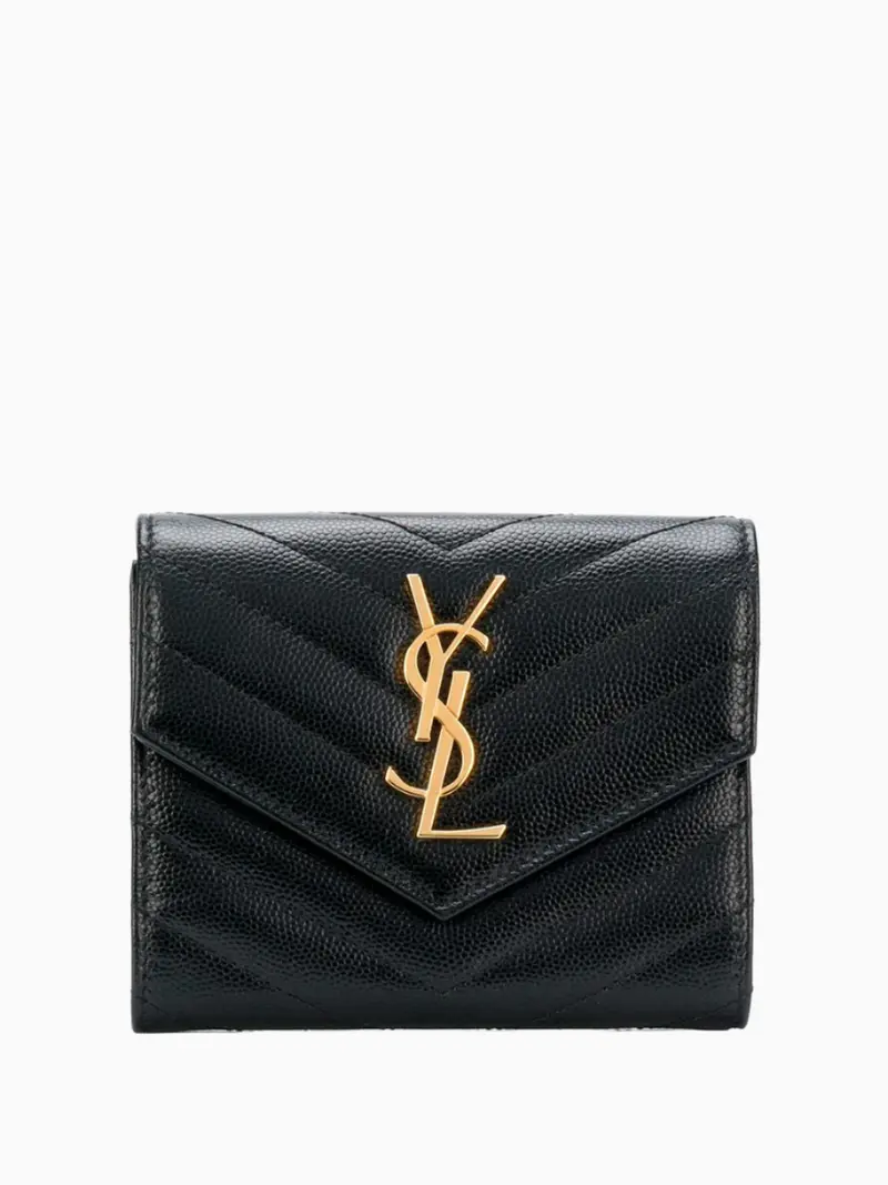 Monogram compact tri-fold wallet