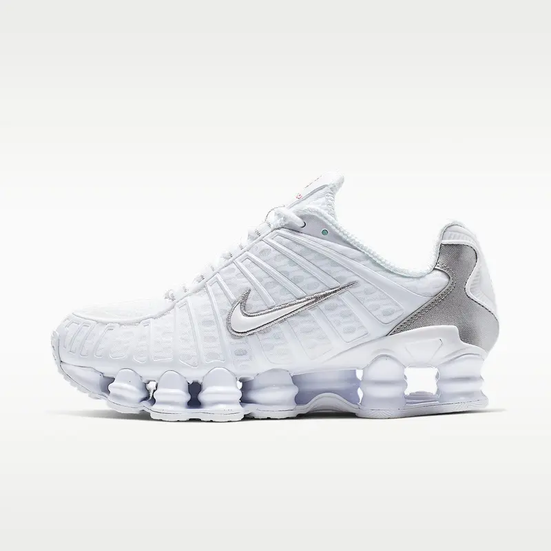 Nike Shox TL Blanca Plata y Naranja (Mujer)