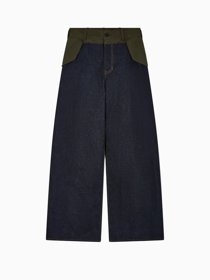 Nylon-detail jeans