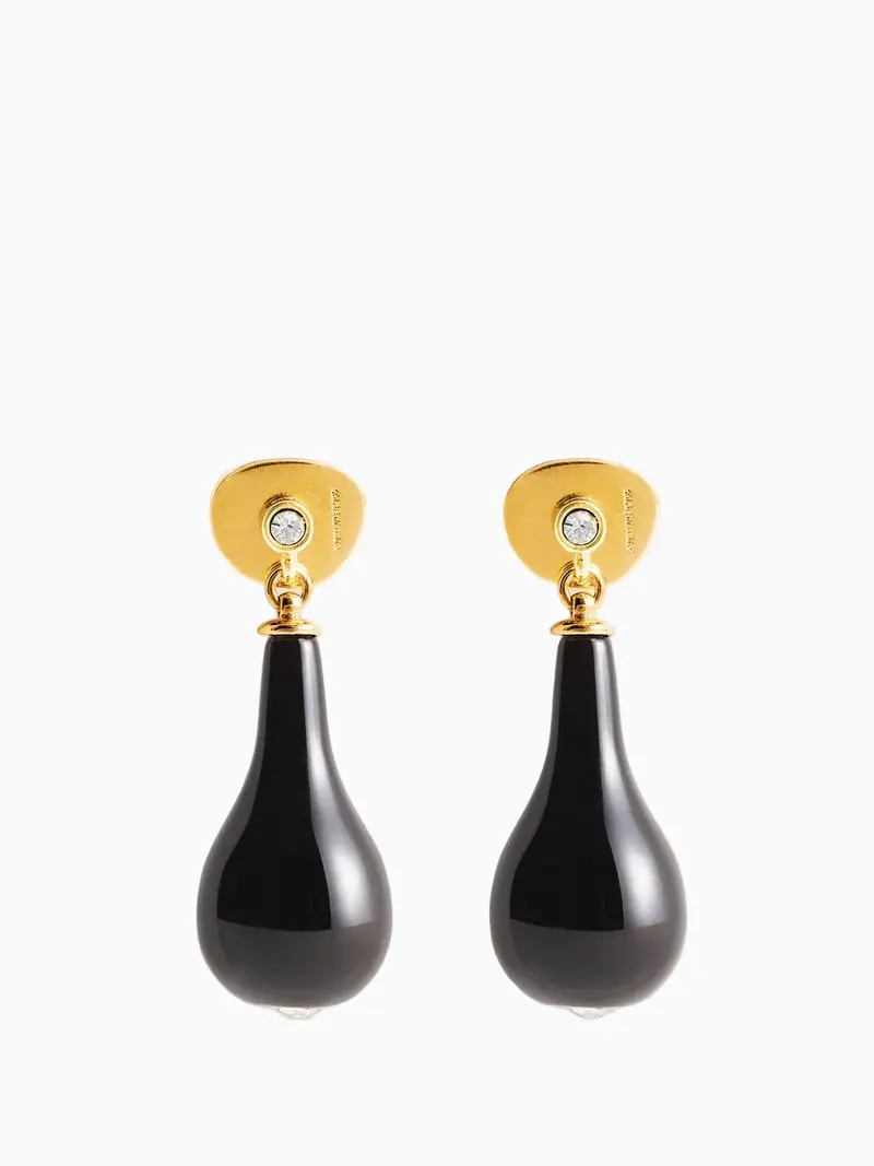 Onyx drops earrings