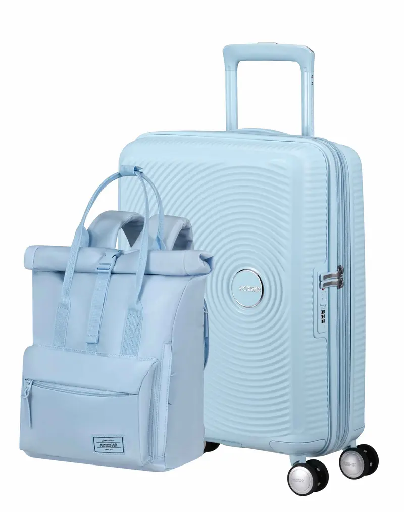 Pack Maleta Cabina SoundBox + Mochila Urban groove de American Tourister - Azul pastel