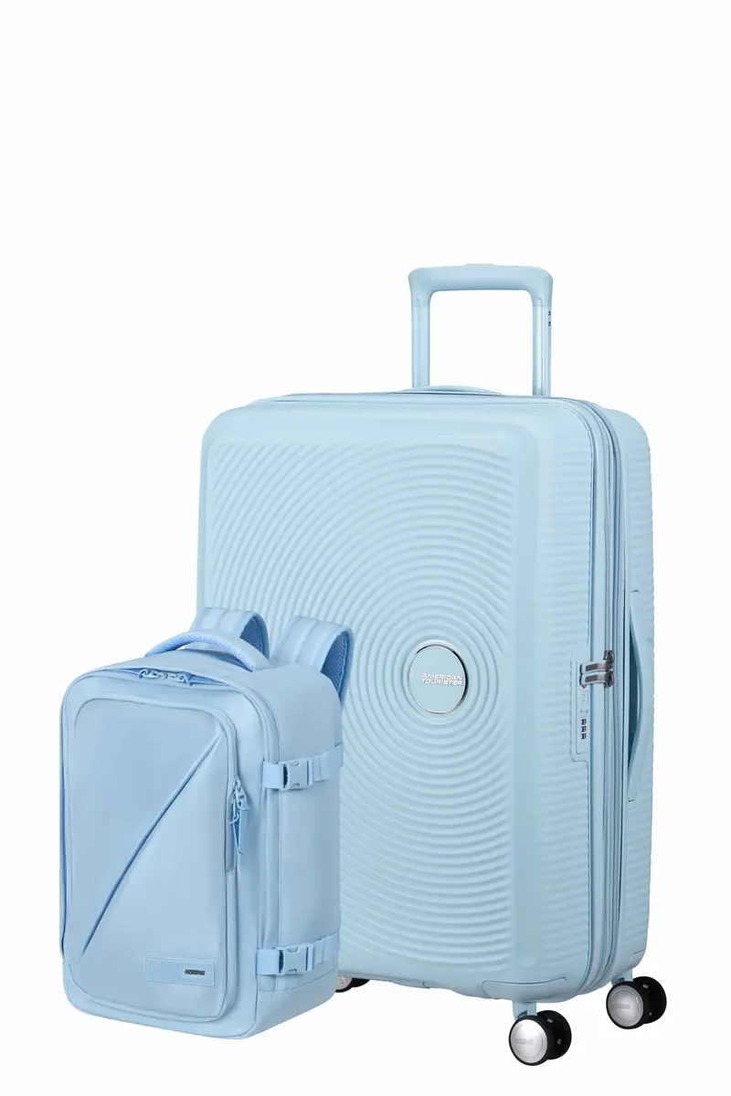 Pack Maleta mediana SoundBox + Mochila Take2cabin de American Tourister - Azul pastel