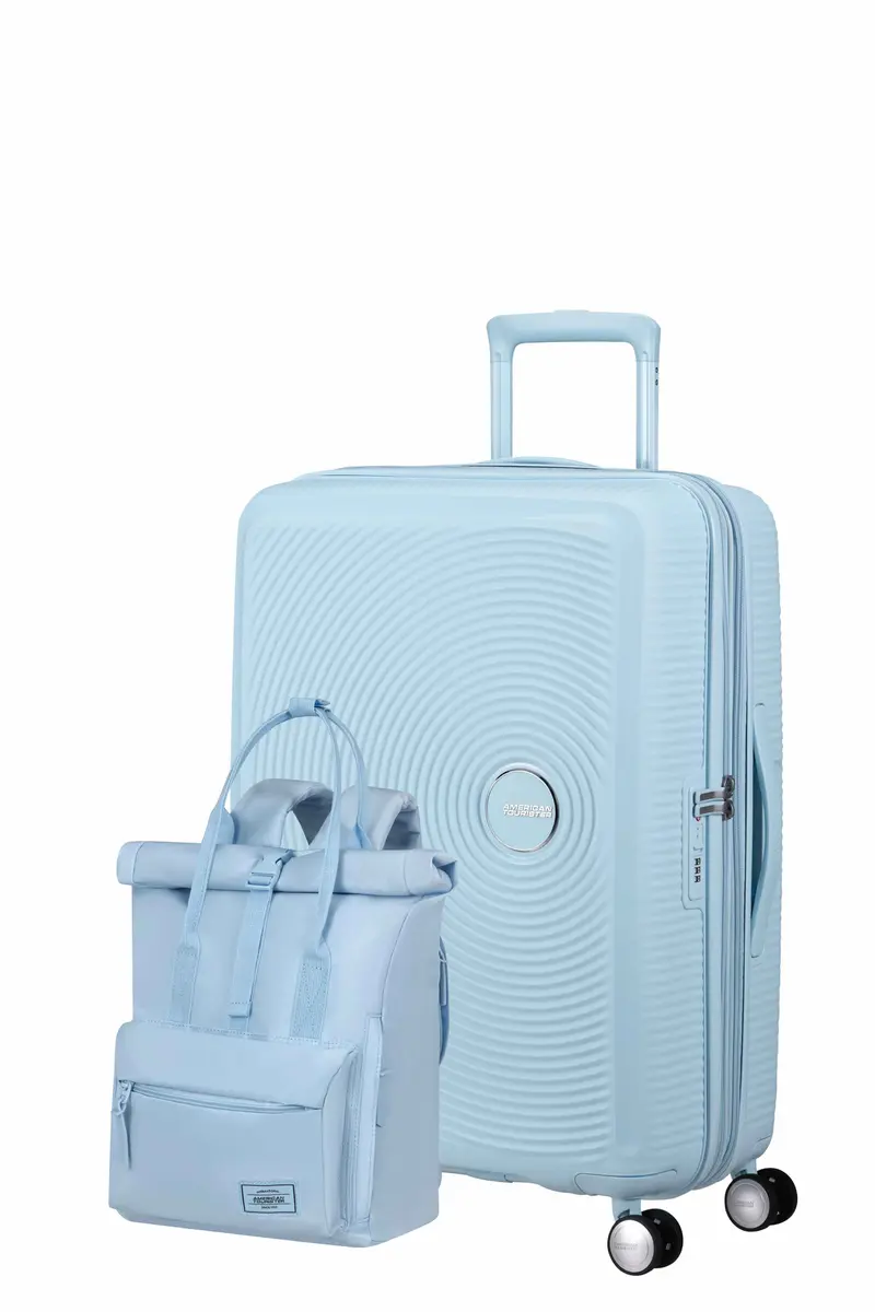 Pack Maleta mediana SoundBox + Mochila Urban groove de American Tourister - Azul pastel
