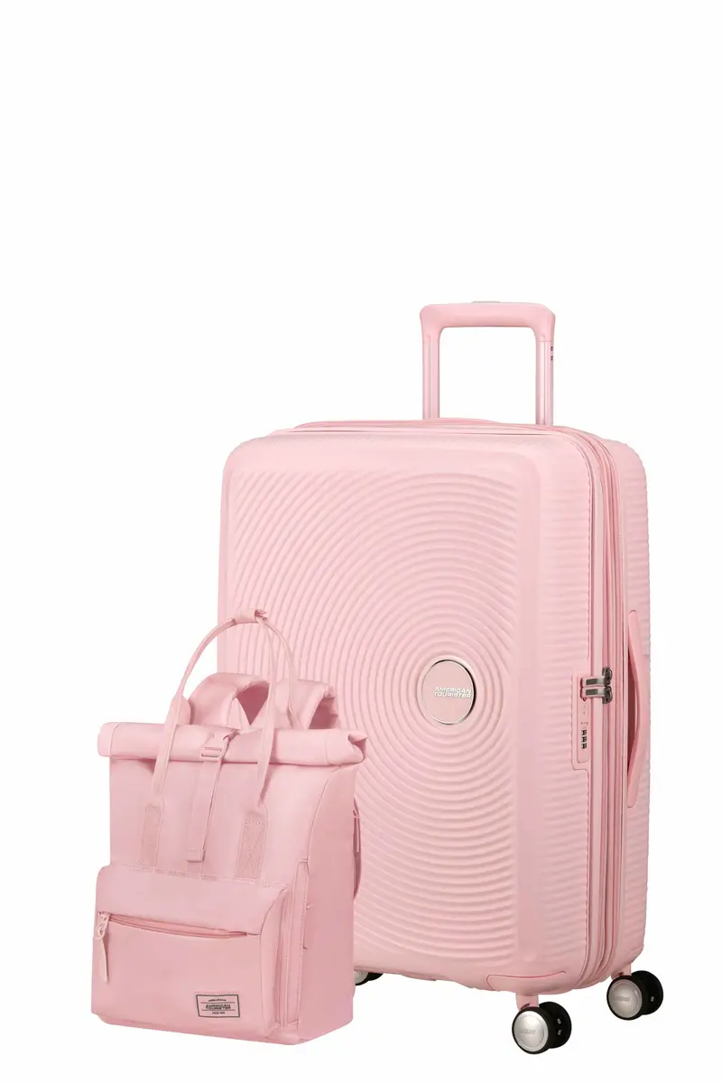 Pack Maleta mediana SoundBox + Mochila Urban groove de American Tourister - Rosa pastel