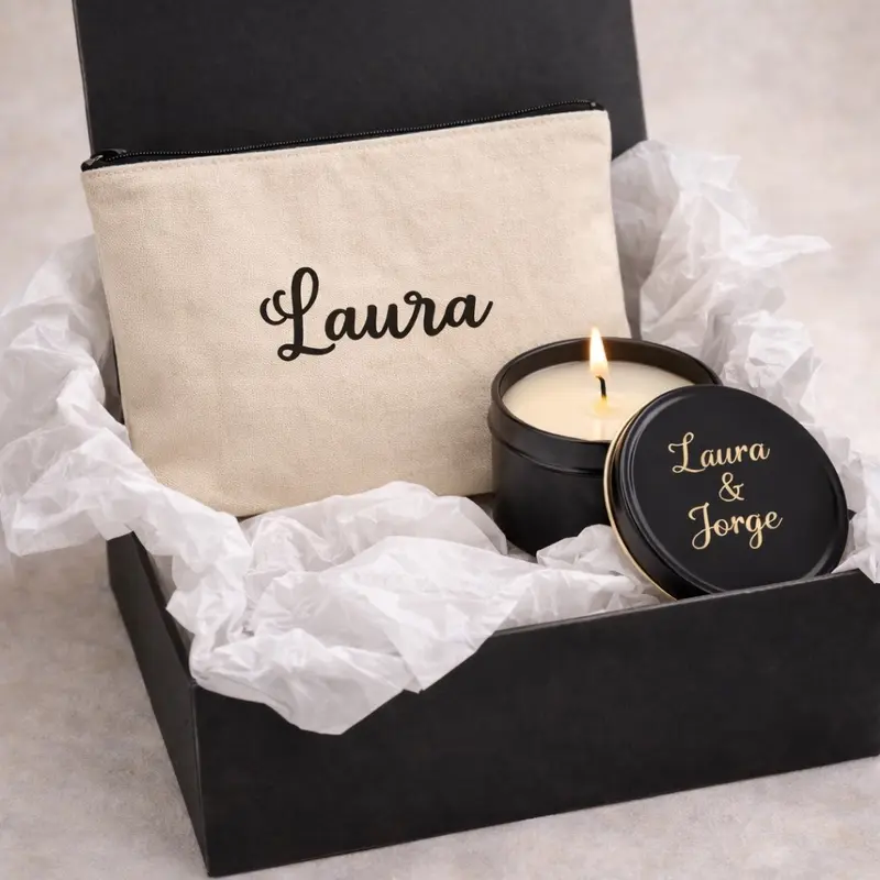 Pack regalo personalizado · Neceser + Vela
