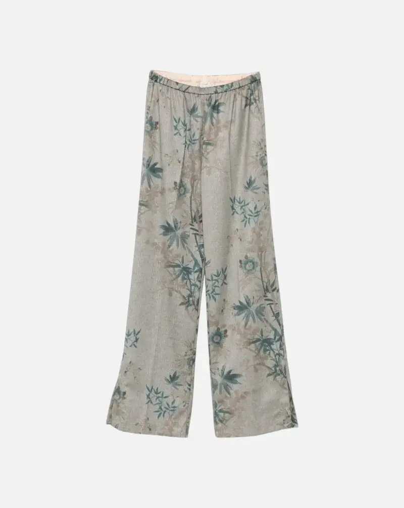 Pantalones Forte Forte "Le bambou secret" Print Chevron-Elasticated