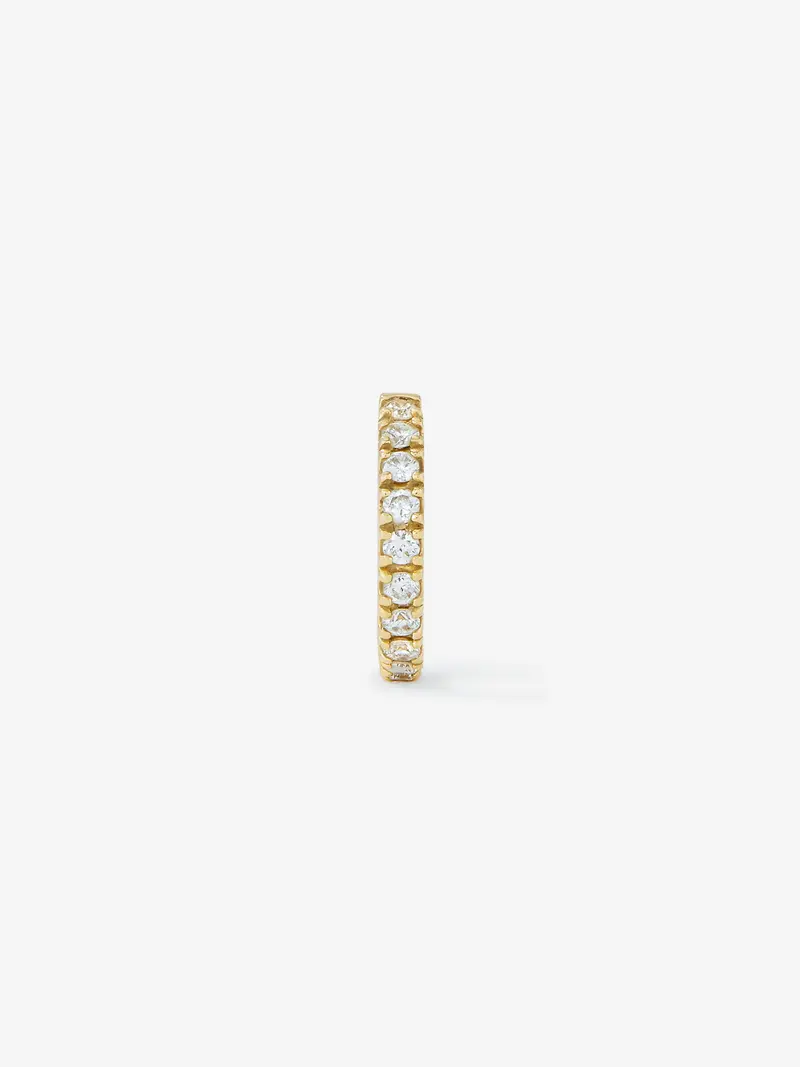 Pendiente de aro de oro amarillo de 18K con diamantes en talla brillante