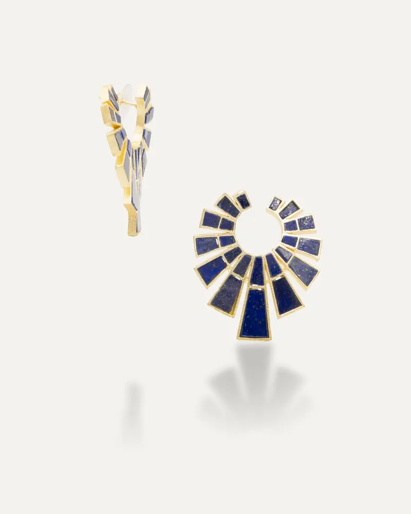 Pendiente Dorado Big Petra Lapislazuli