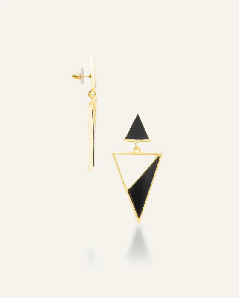 Pendiente Dorado Chembra Onix Negro