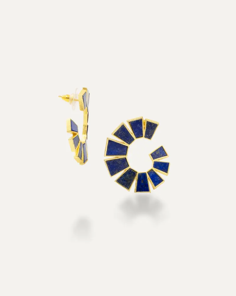 Pendiente Dorado Petra Lapislazuli