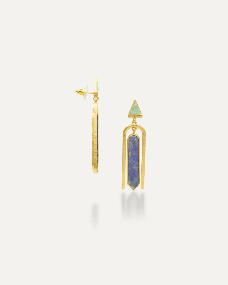 Pendiente Dorados Uma Lapislazuli