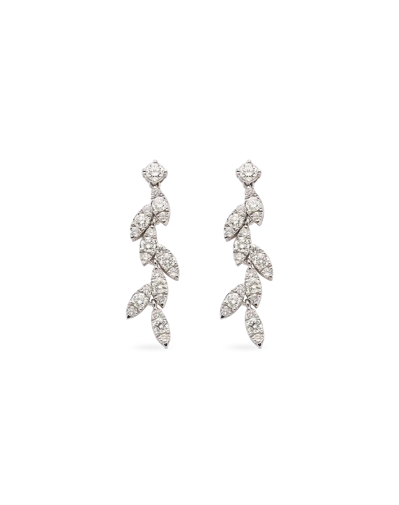 Pendiente Leticia diamantes, oro blanco