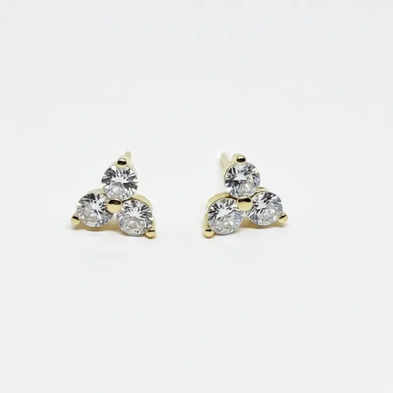 Pendientes acero flor circonitas brillantes