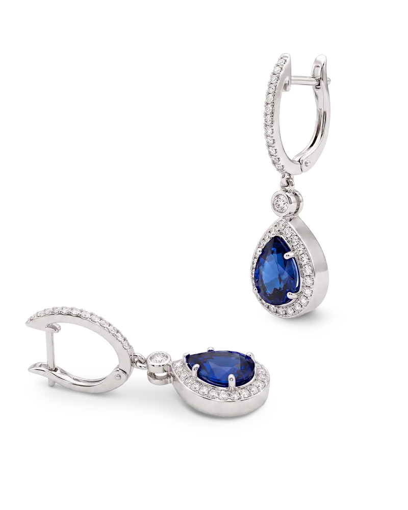 Pendientes Amelie zafiros y diamantes, oro blanco