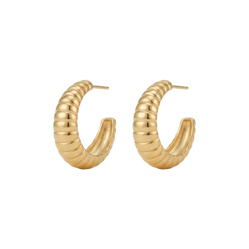 Pendientes aro Donut plata de ley y baño de oro 18K