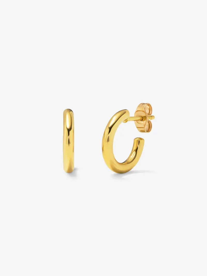 Pendientes aro liso pequeño de oro amarillo de 18K