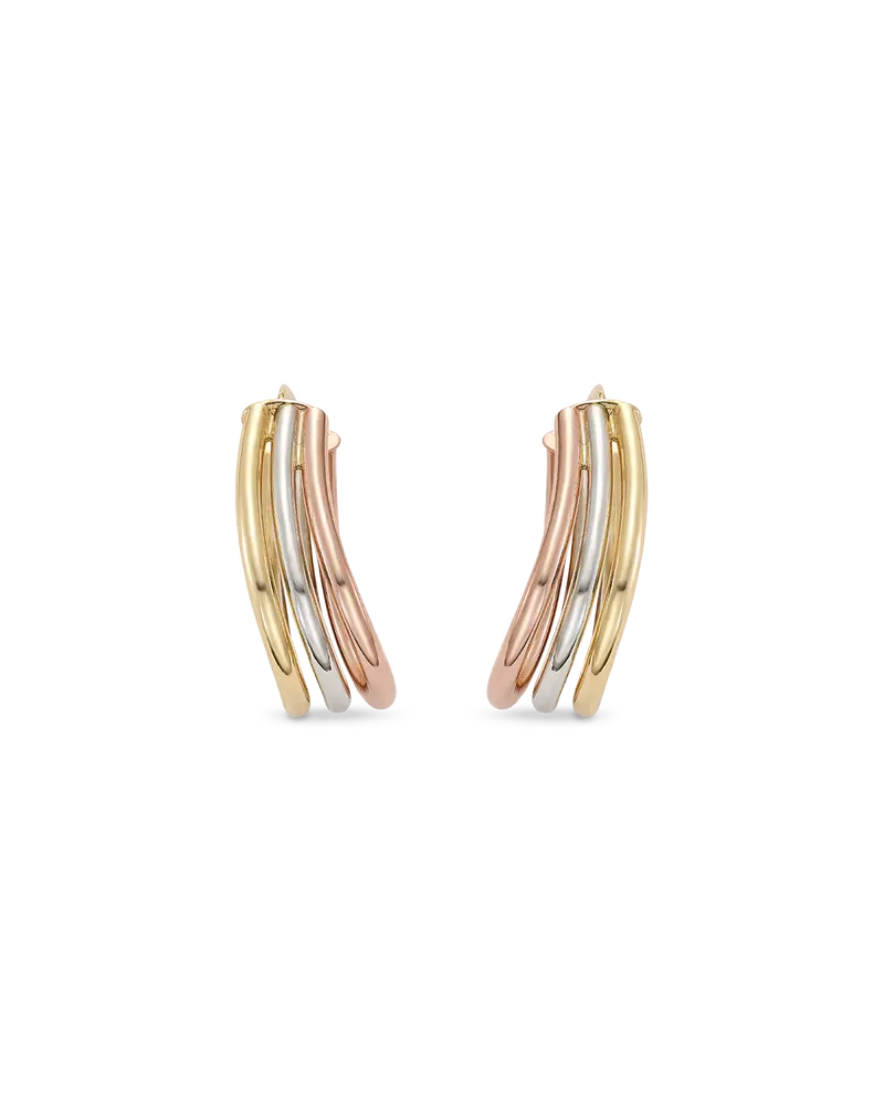 Pendientes aros tricolor, oro
