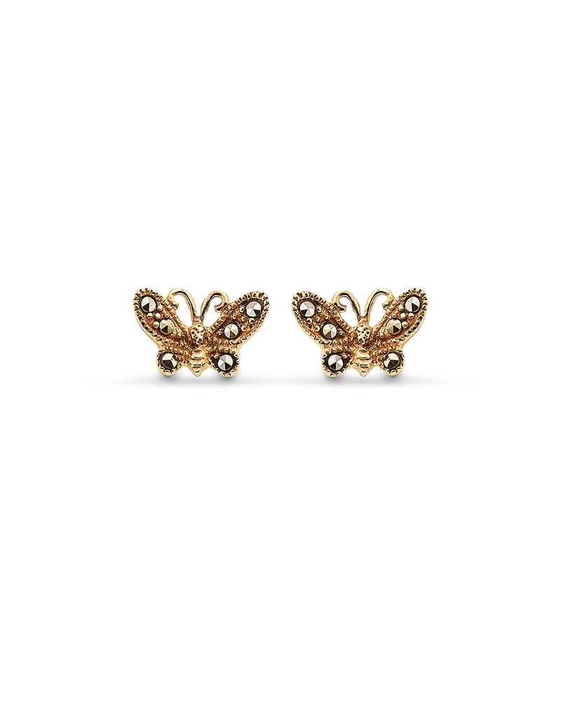 Pendientes Bach marcasitas, plata dorada