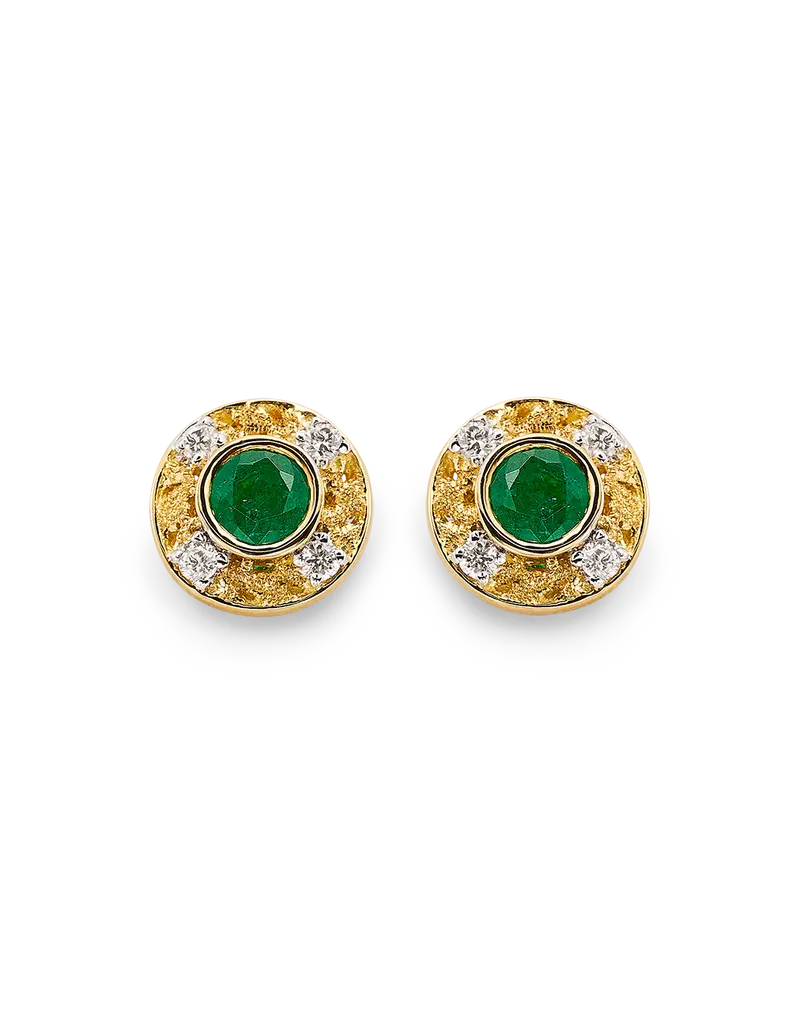 Pendientes Bouquet esmeralda y diamantes, oro