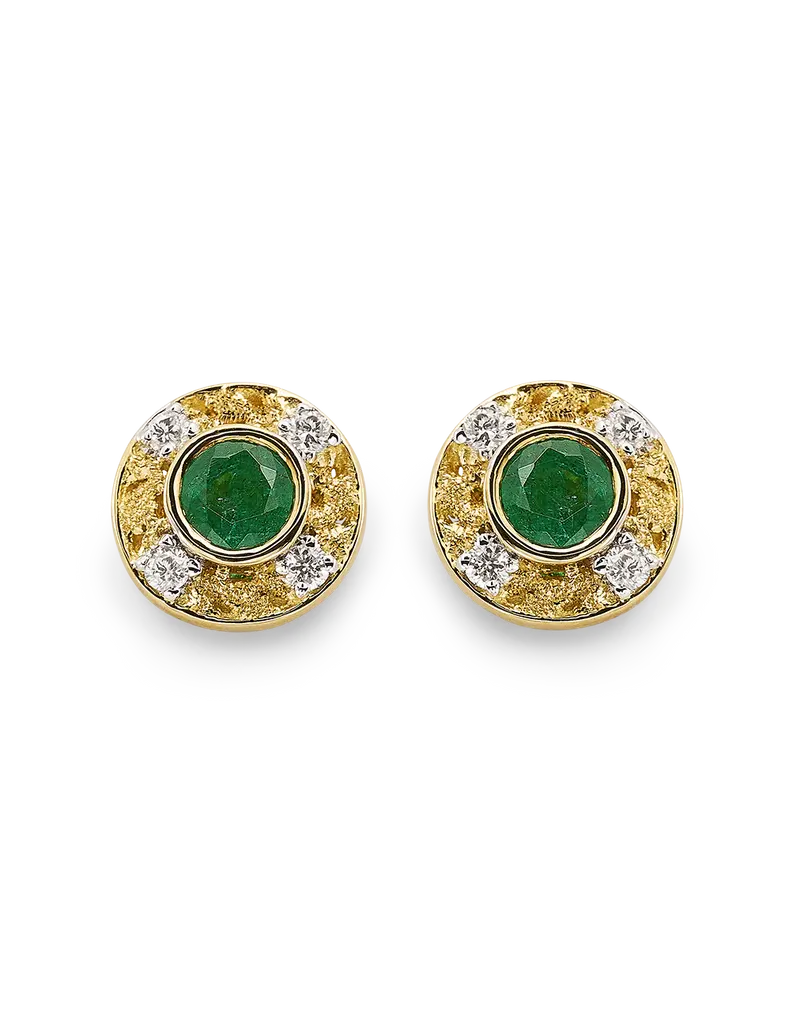 Pendientes Bouquet L esmeralda y diamantes, oro
