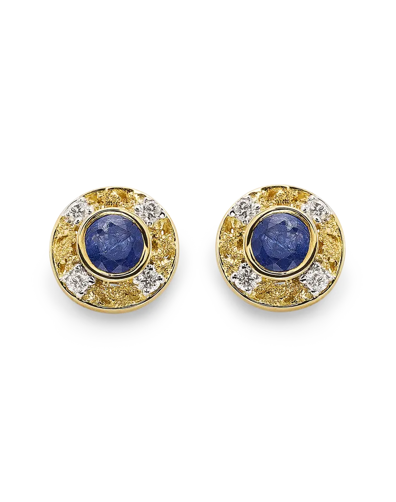 Pendientes Bouquet L zafiro y diamantes, oro