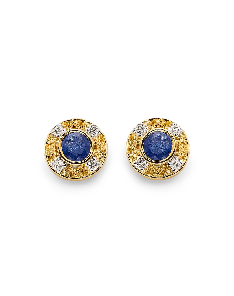 Pendientes Bouquet zafiro y diamantes, oro
