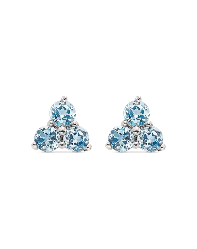 Pendientes Candy Trio topacio azul, oro blanco