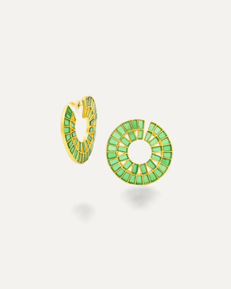 Pendientes Caracola Onix Verde