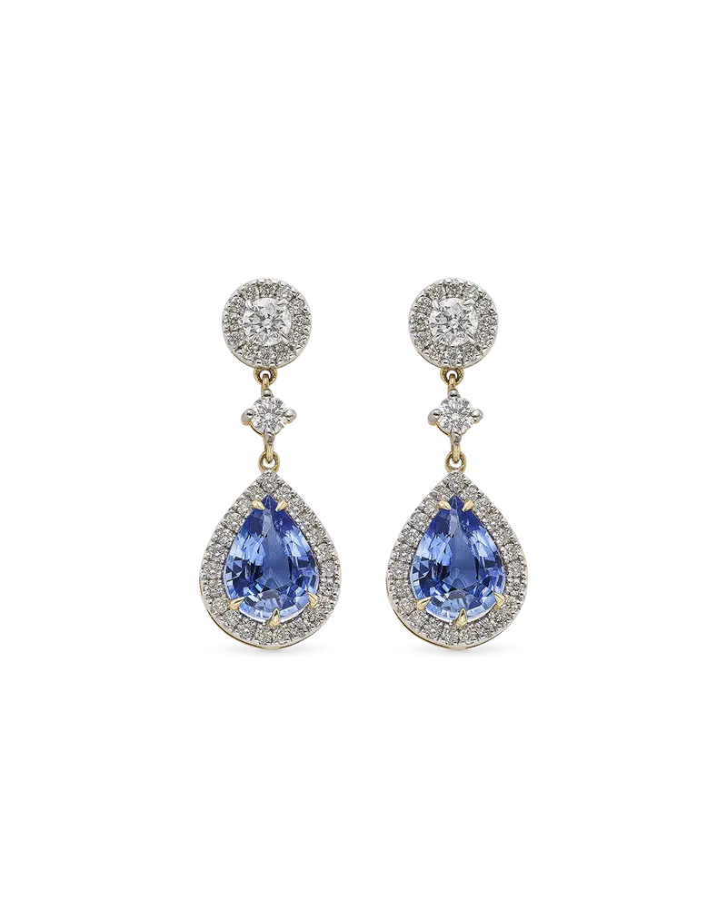 Pendientes Ceylan zafiro y diamantes, oro