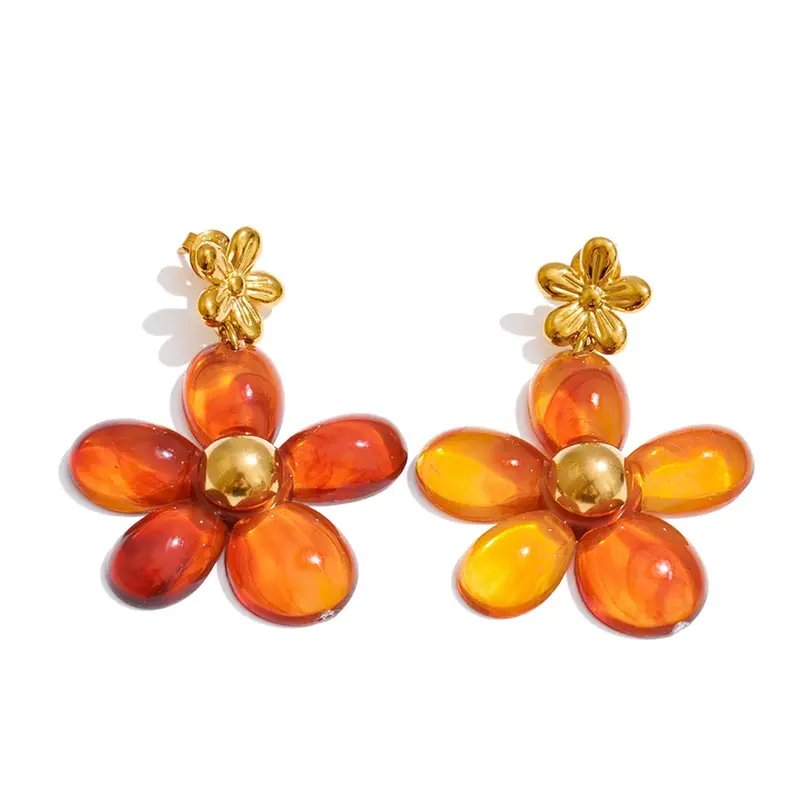 Pendientes Cian 3 colores de resina